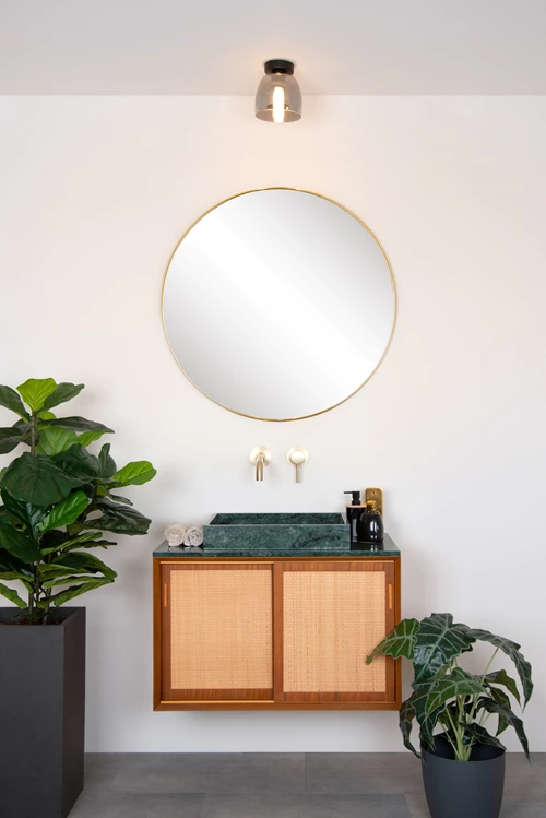 Lucide TYLER - Plafonnier Salle de bains - Ø 16,1 cm - 1xG9 - IP44 - Noir - ambiance 1